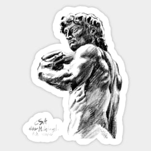 David Michelangelo sketch Florence (on grey background) Sticker